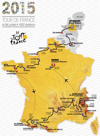 The official route of the Tour de France 2015