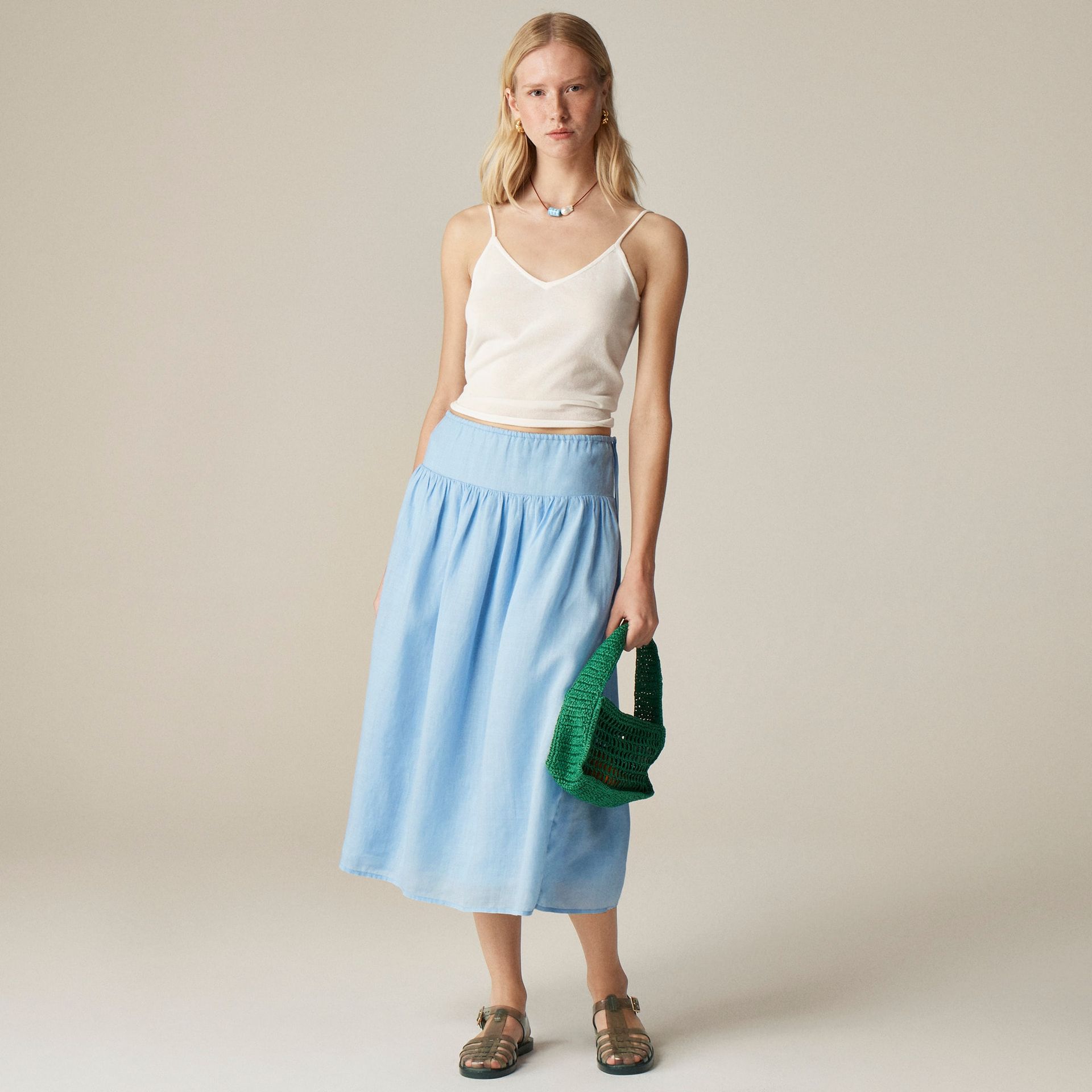jcrew, Side-Tie Skirt in Ramie