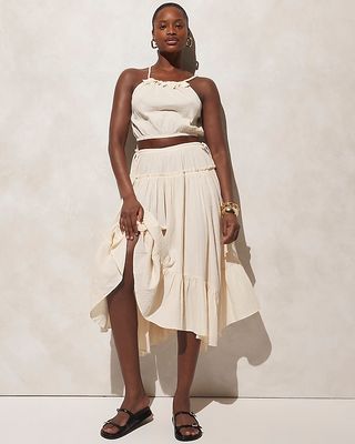 Halter Top and Skirt Set in Airy Gauze