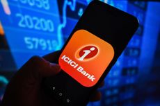 Indian stocks: ICICI Bank logo on a smartphone