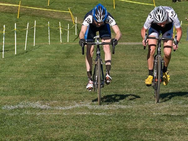 Andrew Wulfkuhle (C3-Athletes Serving Athletes) beats Travis Livermon (Champion Systems) to the line for ninth place.
