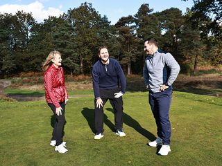 golfers laughing and smiling at the golf club