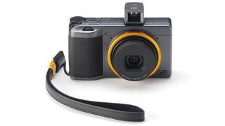 Ricoh GR III Street Edition comes with the hotshoe eyelevel viewfinder and a leather strap, as well as two batteries