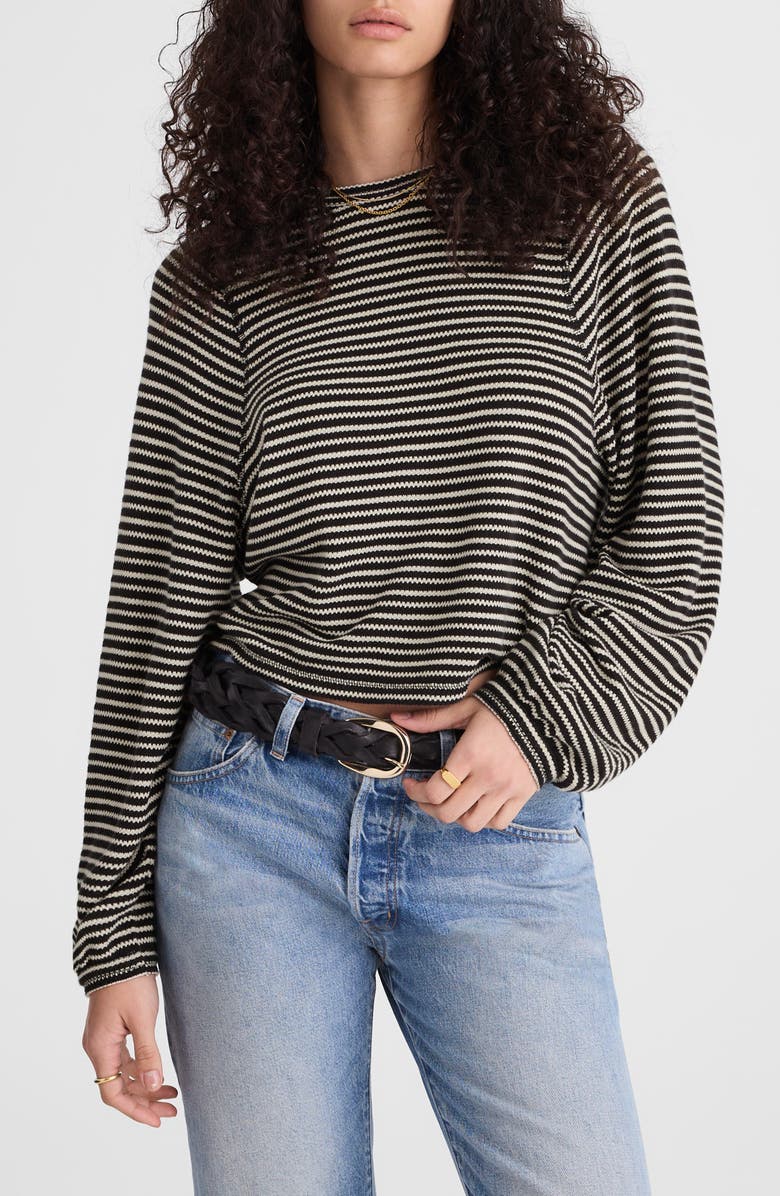 Stripe Curved Long Sleeve T-Shirt
