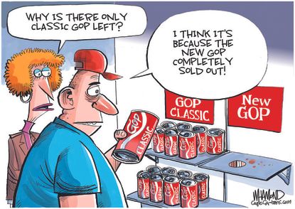 Political Cartoon U.S. gop trump new coke