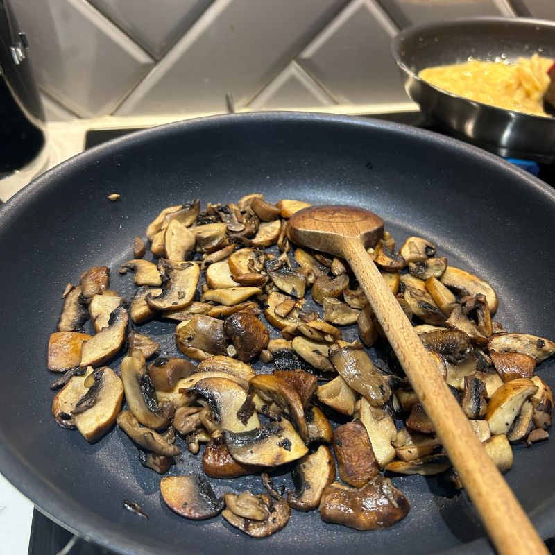 John Lewis Classic 5 Piece Pan Set cooking mushrooms