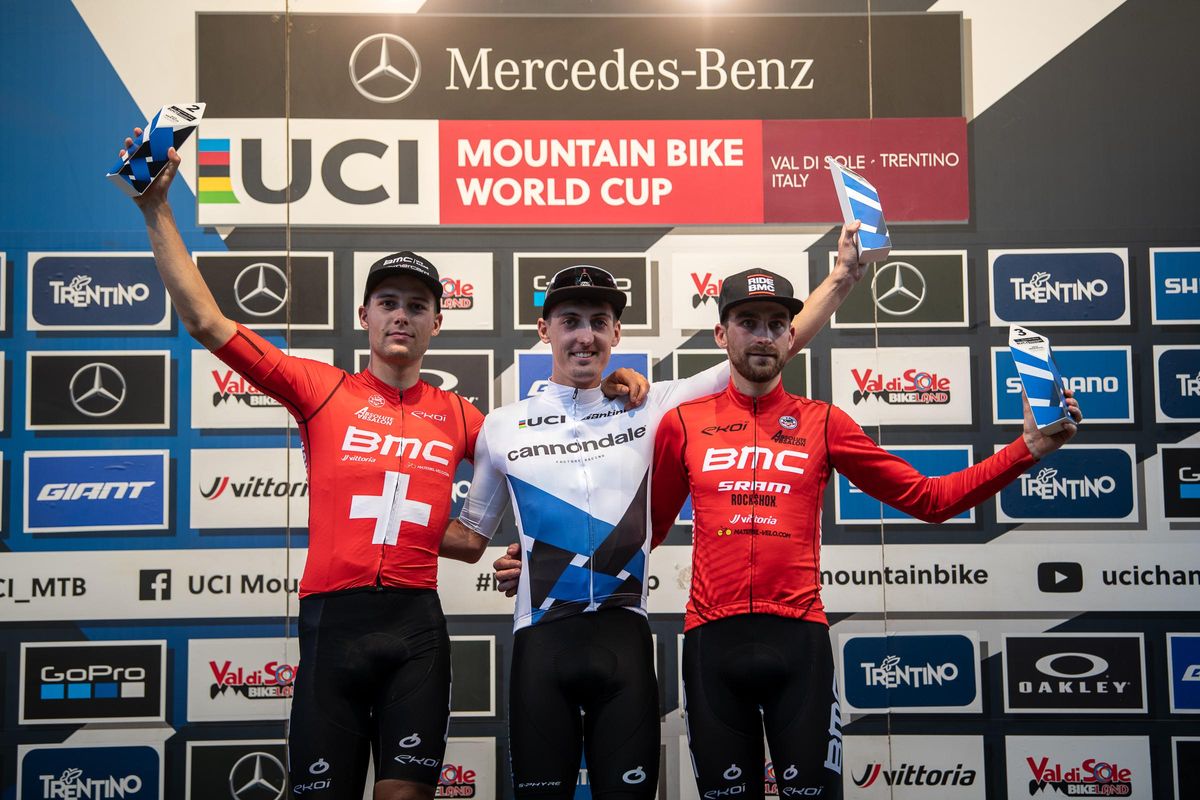 Final World Cup overall: l to r - Filippo Colombo, Alan Hatherly, Titouan Carod