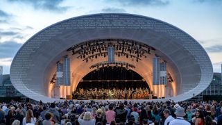 The Rady Shell at Jacobs Park in San Diego, home of the San Diego Symphony Orchestra, where Soundforms designed the shell enclosure and audiences enjoy sound technology from L-Acoustics
