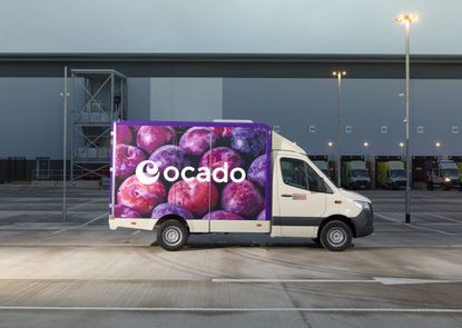 Ocado van in a car park