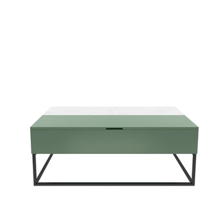 rectangular green coffee table with lift