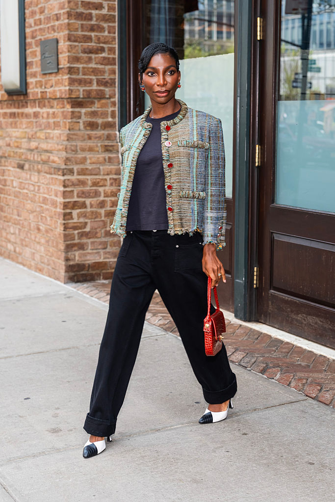Michaela Coel is seen in Tribeca on April 13, 2026 in New York City