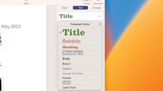 Pages style tab