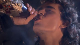 Michael chugging from bottle of blood in The Lost Boys