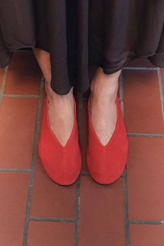 Suede Ballet Flats