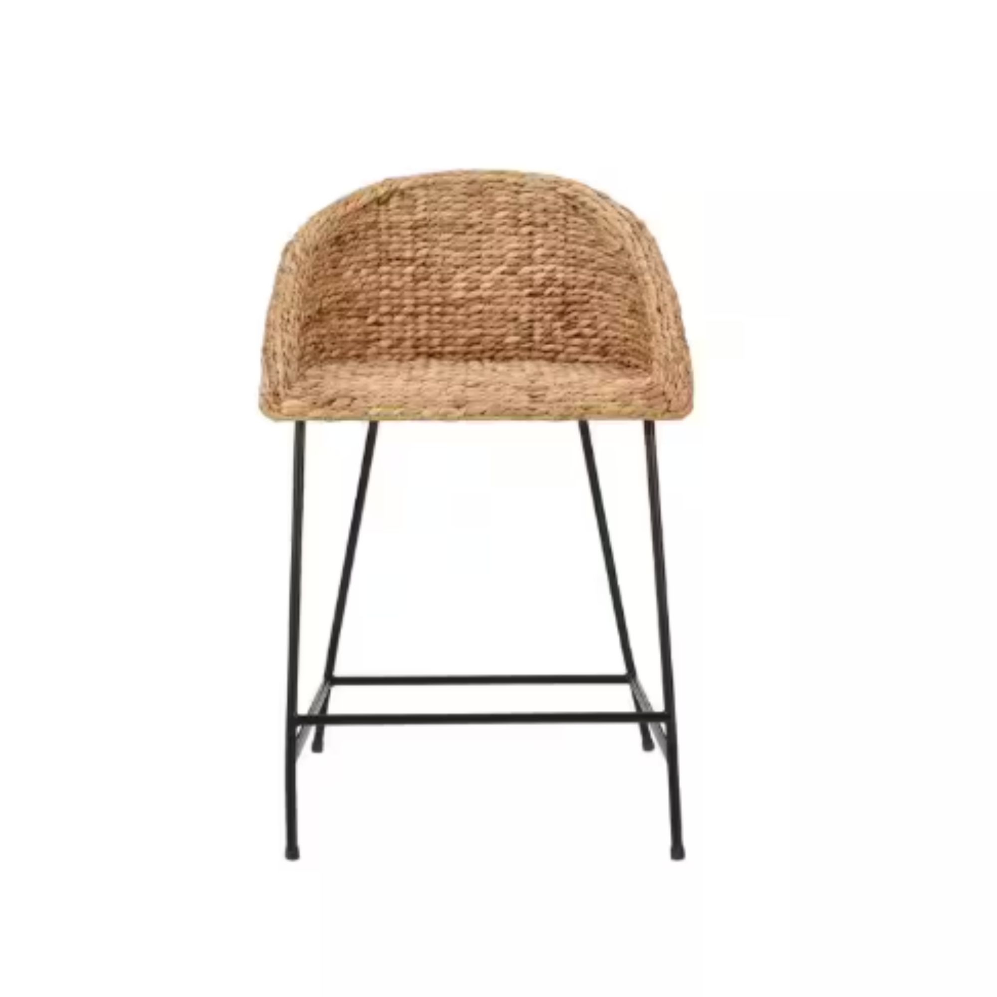 Natural Woven Hyacinth Counter Stool