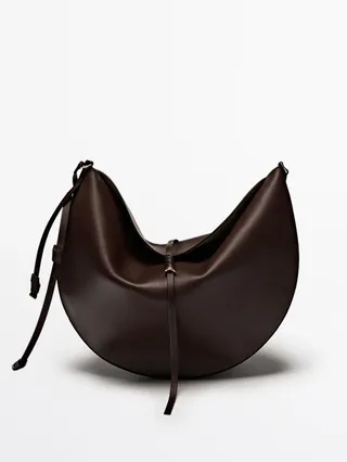 Massimo Dutti, Nappa leather half moon bag