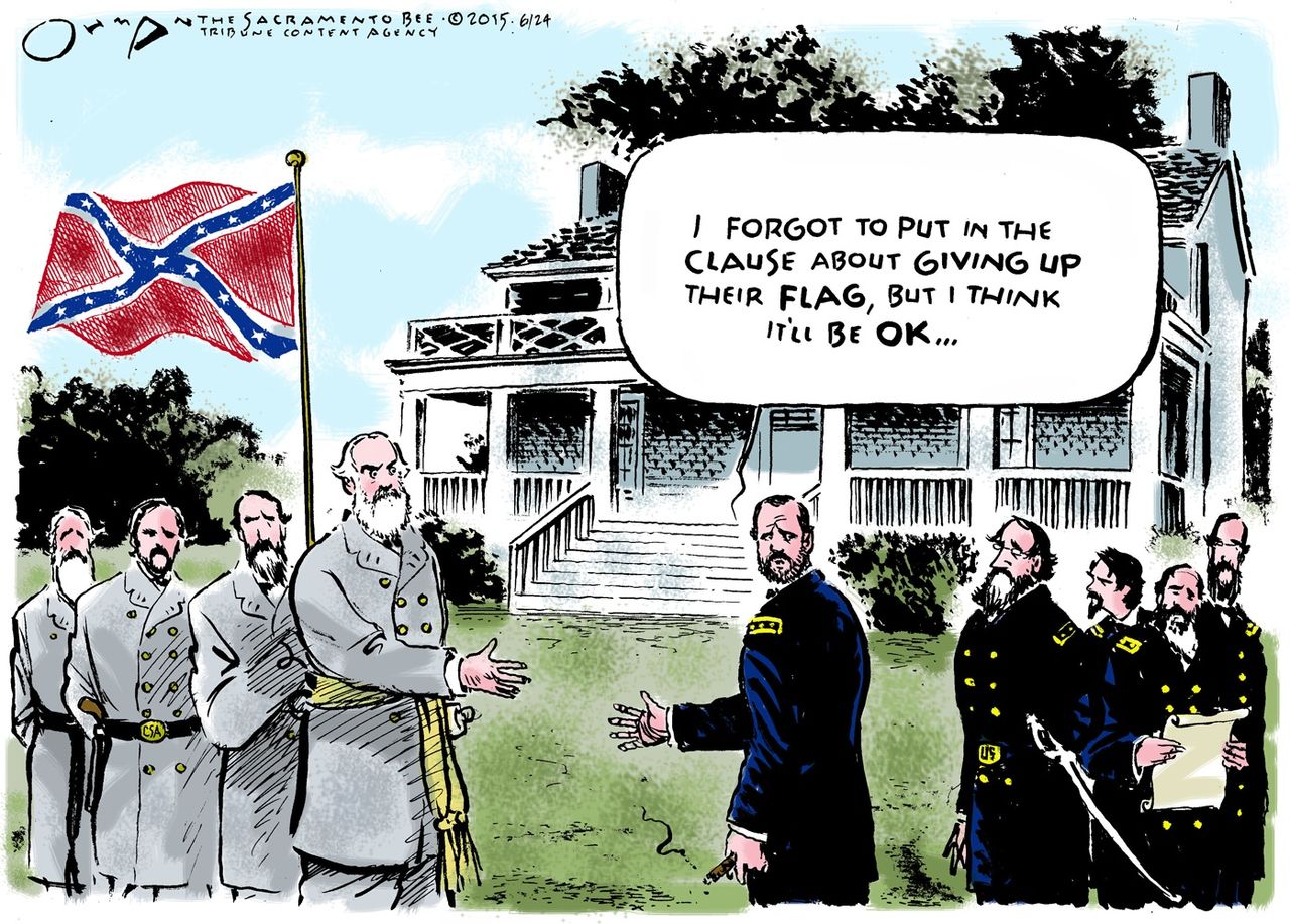 Editorial cartoon U.S. Confederate Flag