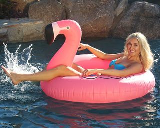 GoFloats Flamingo Pool Float Party Tube, Inflatable Raft