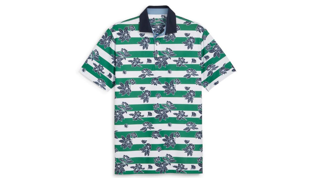 The Puma Pique Garden Golf Polo on a white background