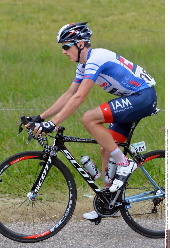Mathias Frank (IAM Cycling) in the best Swiss rider jersey