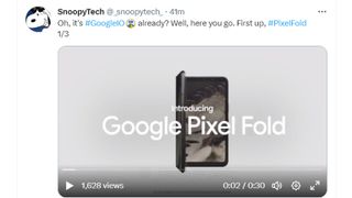 A tweet from Snoopytech