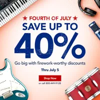 Musician's Friend 4th of July Sale: Up to 40% off
 5 July