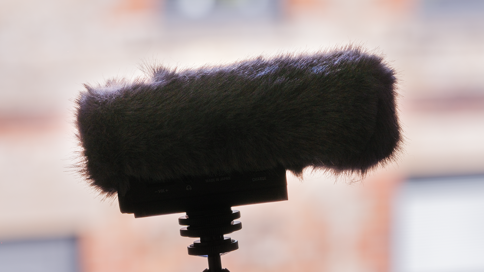 An Audio Technica ATV SG1 microphone