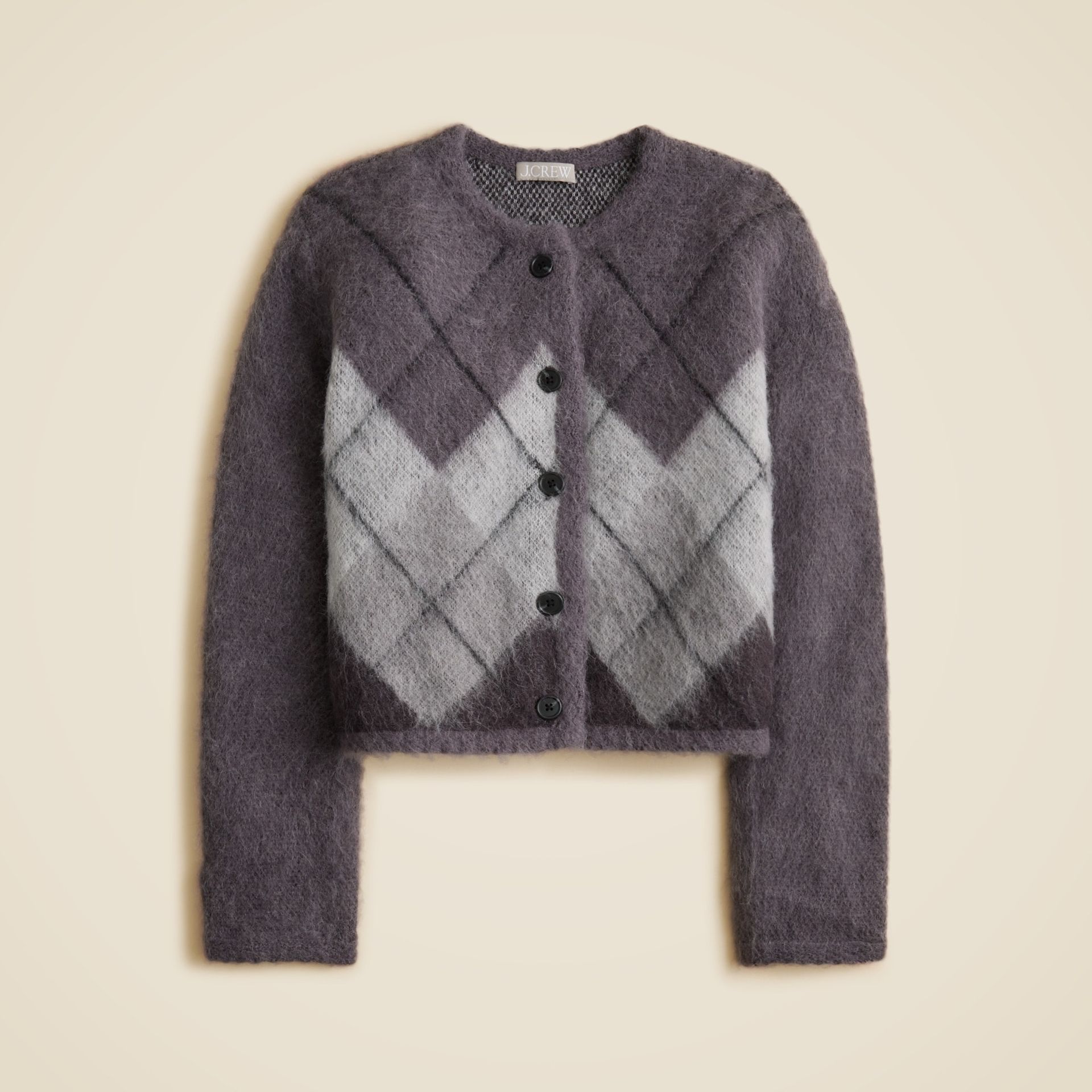 Cardigan in Argyle Wool Blend