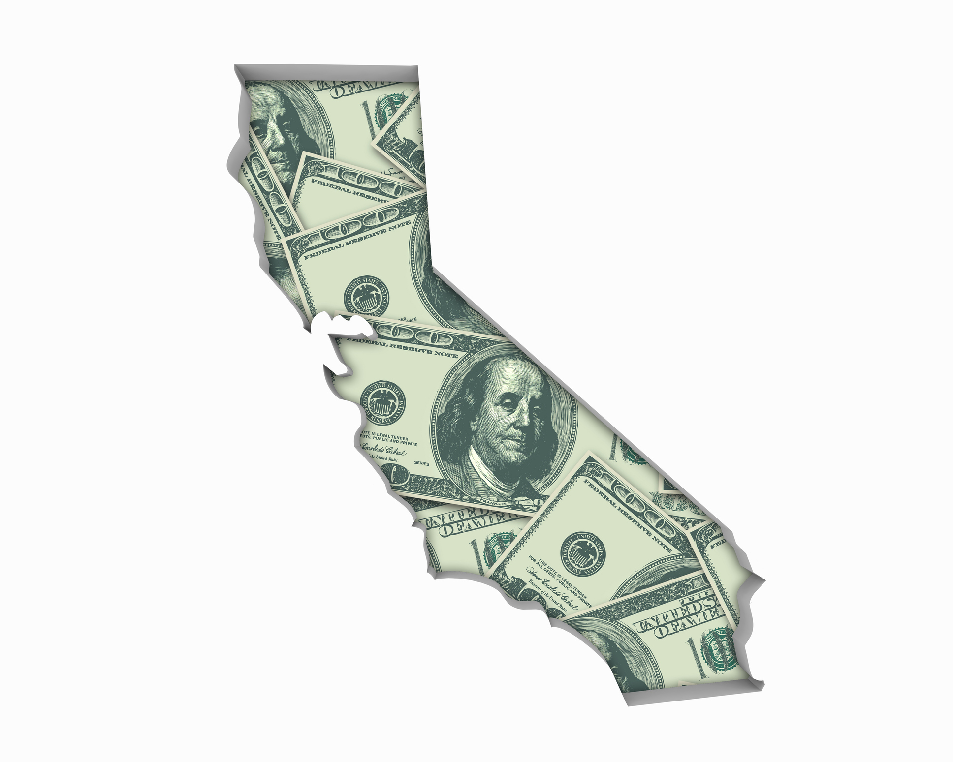 California CA Money Map