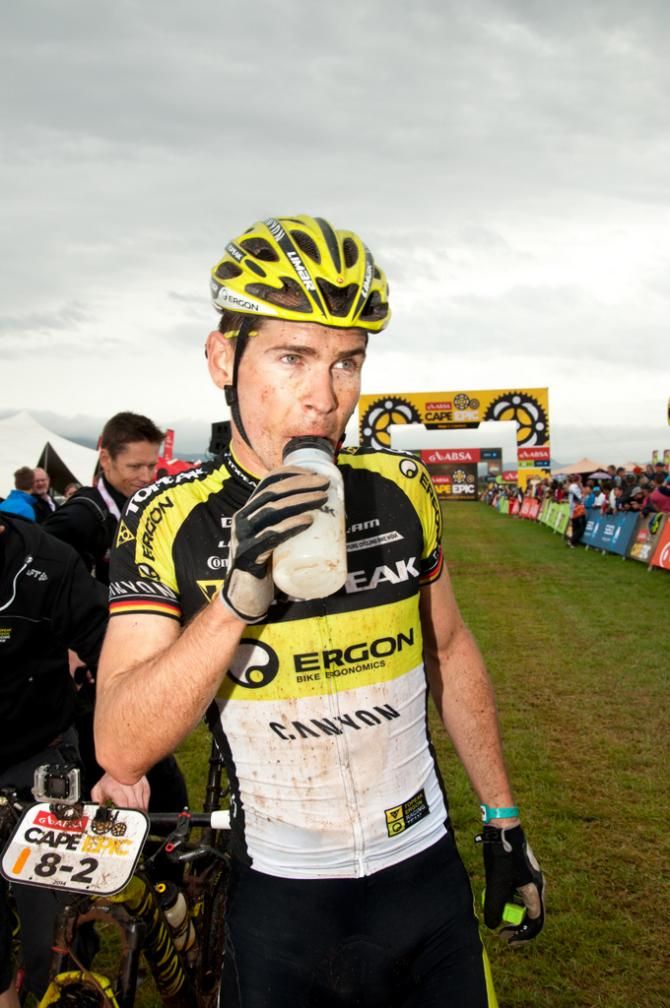 Kristian Hynek enjoying a water break