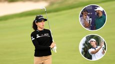 Main image of Lydia Ko hitting a wedge shot during practice ahead of the US Women's Open