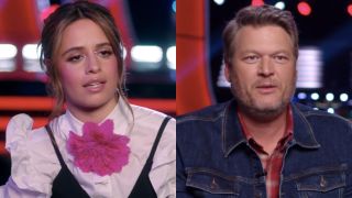 camila cabello and blake shelton on the voice.