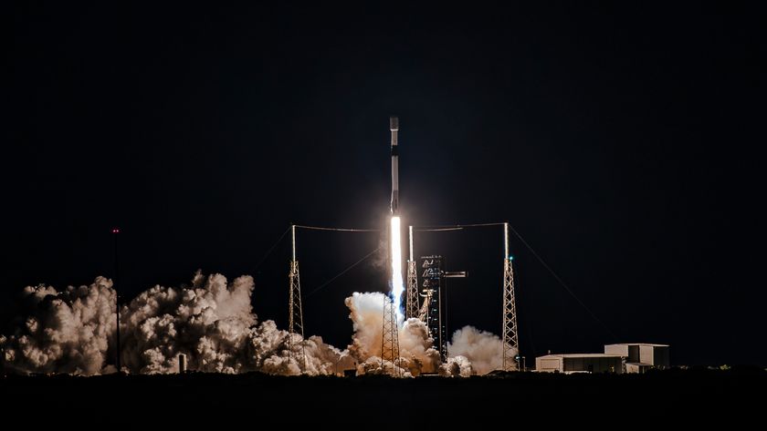 A SpaceX Falcon 9 rocket launches 29 Starlink satellites from Florida on Nov. 10, 2025.