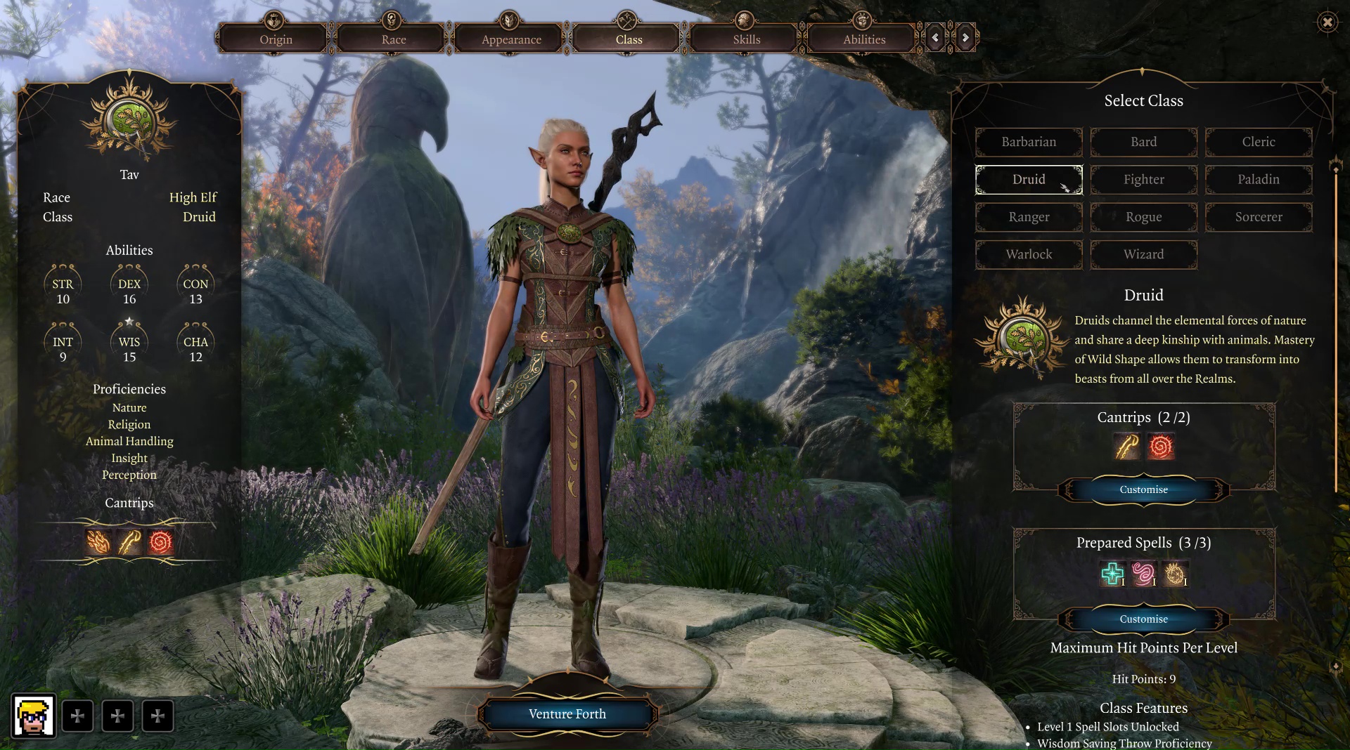 Baldur's Gate 3 druid class