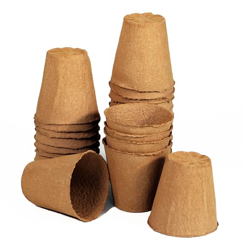 Daniel's Plants 4&amp;quot; Naked Pots | Large Natural Plantable Seed Starter Pots | Omri-Listed Biodegradable for Seedlings | Enhanced Aeration | Earth Friendly - Peat Free | 30 Pack 4 Inch Round