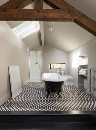 bathroom with a rooflight