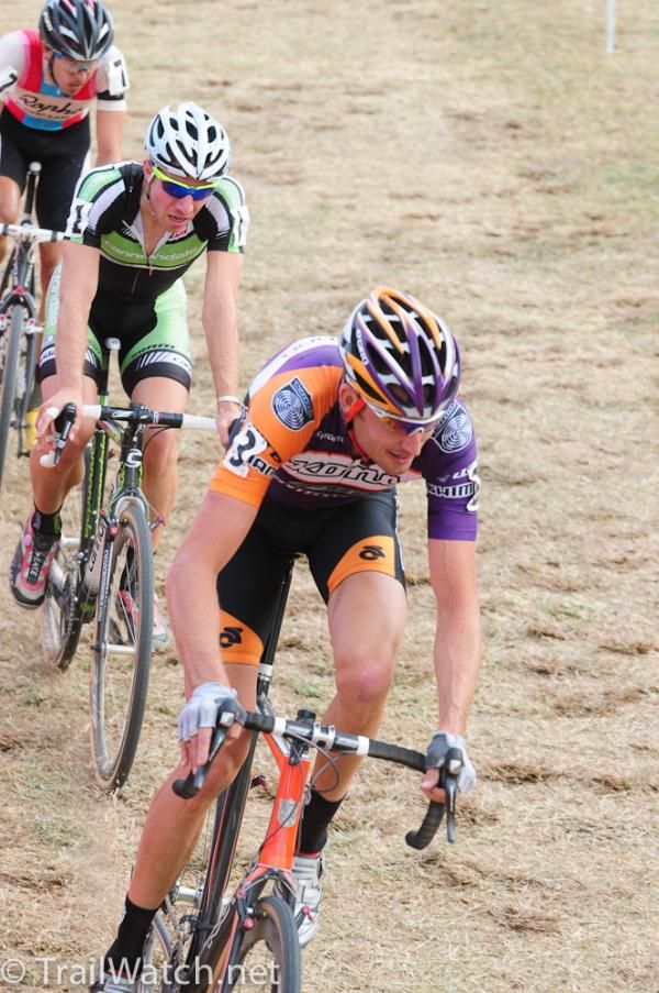 Ryan Trebon (Kona) leading the race on lap three.