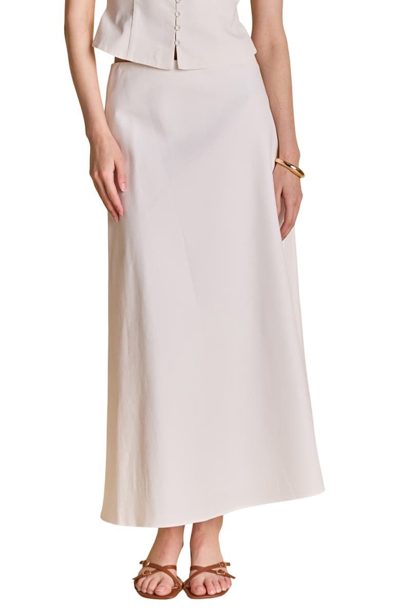 Cotton & Linen Blend Maxi Skirt
