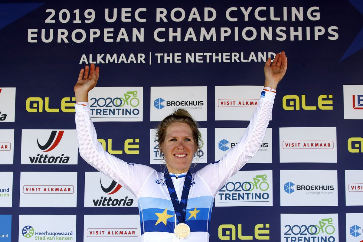 Ellen van Dijk (Netherlands) on the 2019 podium
