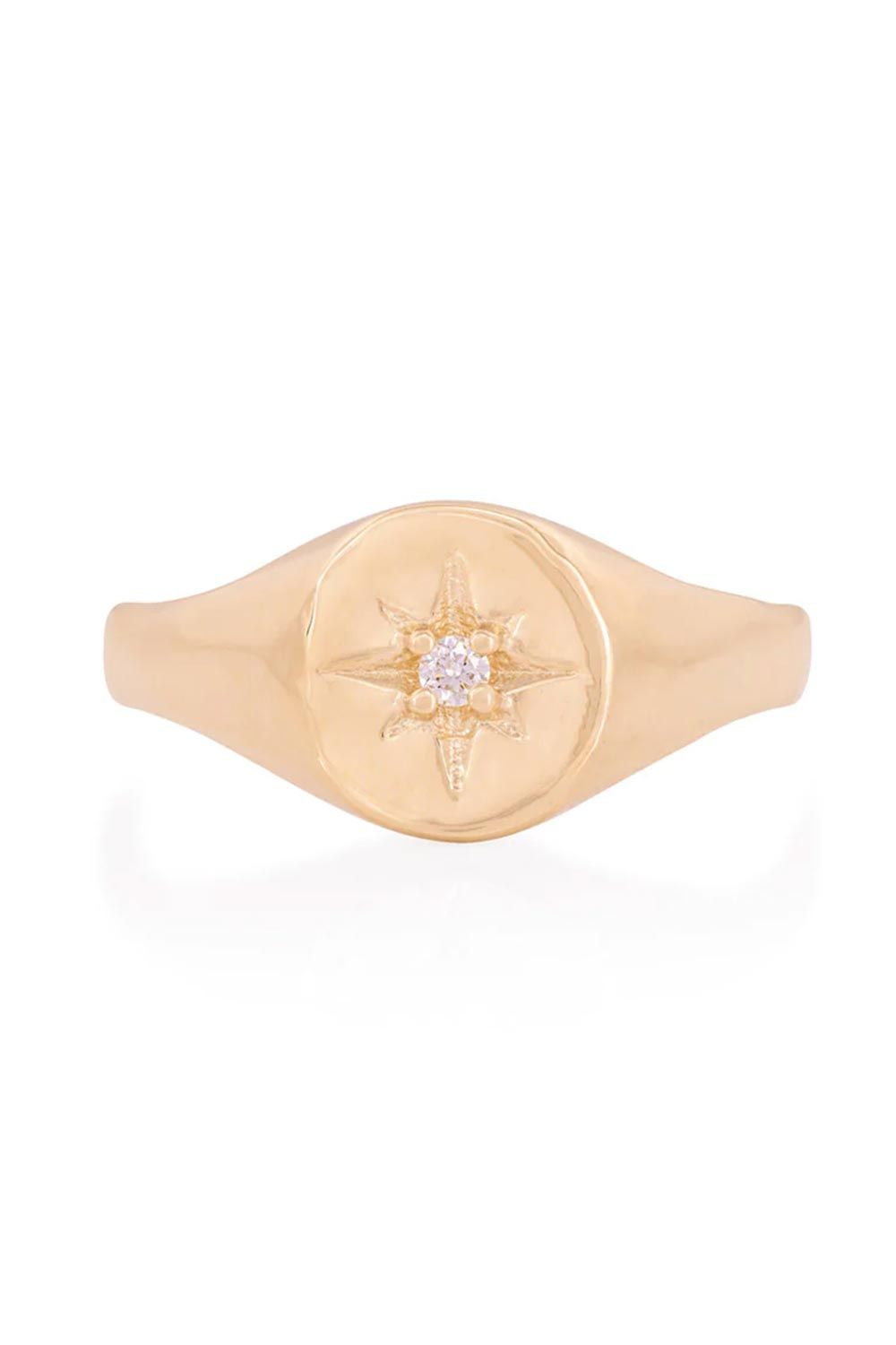Chupi diamond star signet ring