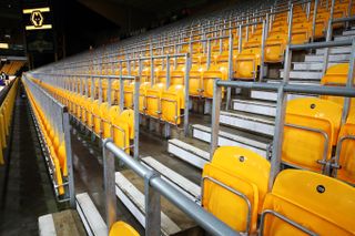 A general view of the safe standing area at Wolves