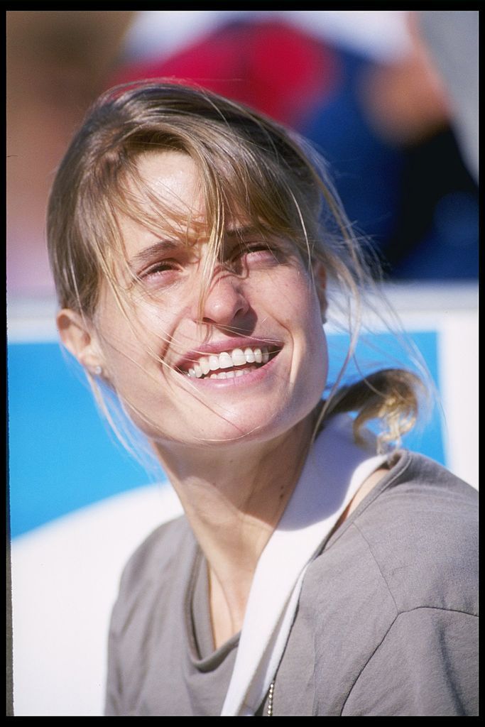 15 Oct 1995 Rebeca Twigg looks on during the Atlanta Invitational at the Stone Mountain Velodrome in Atlanta Georgia Mandatory Credit Matthew Stockman Allsport