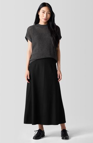 Felted Wool Jersey A-Line Skirt