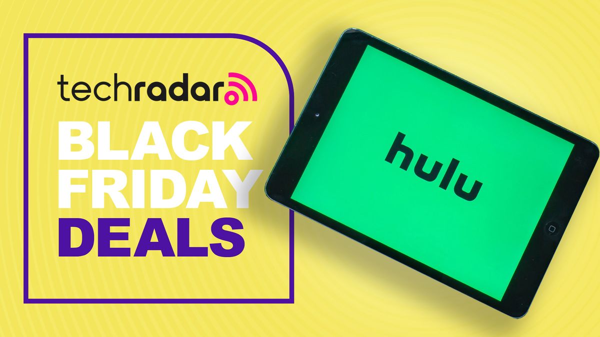 A tablet with the Hulu logo displayed next to the words &#039;black friday deals&#039;