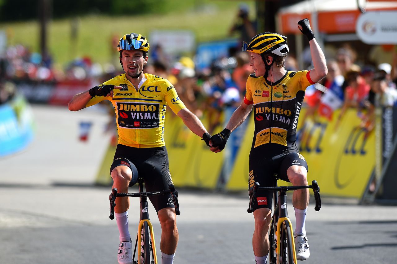 Primož Roglič winning the 2022 Critérium du Dauphiné