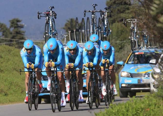 Astana during the Tirreno-Adriatico team time trial.