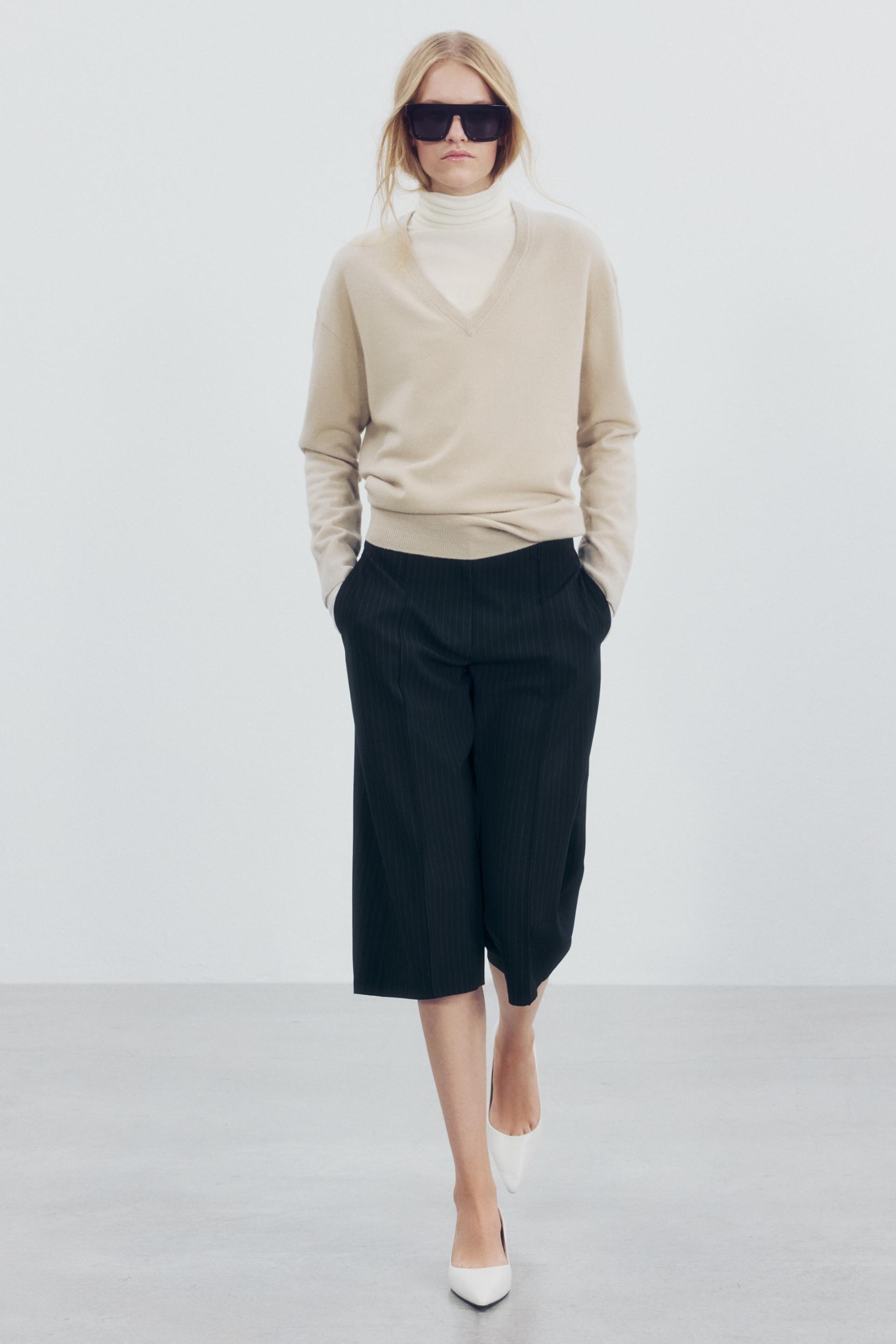 Zw Collection Straight Darted Bermuda Shorts - Striped - Xs