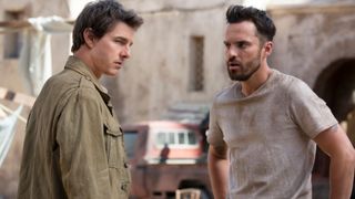 Tom Cruise and Jake Johnson in The Mummy