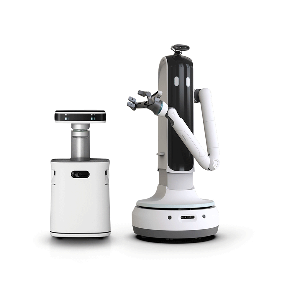 Samsung white robot with a robotic arm