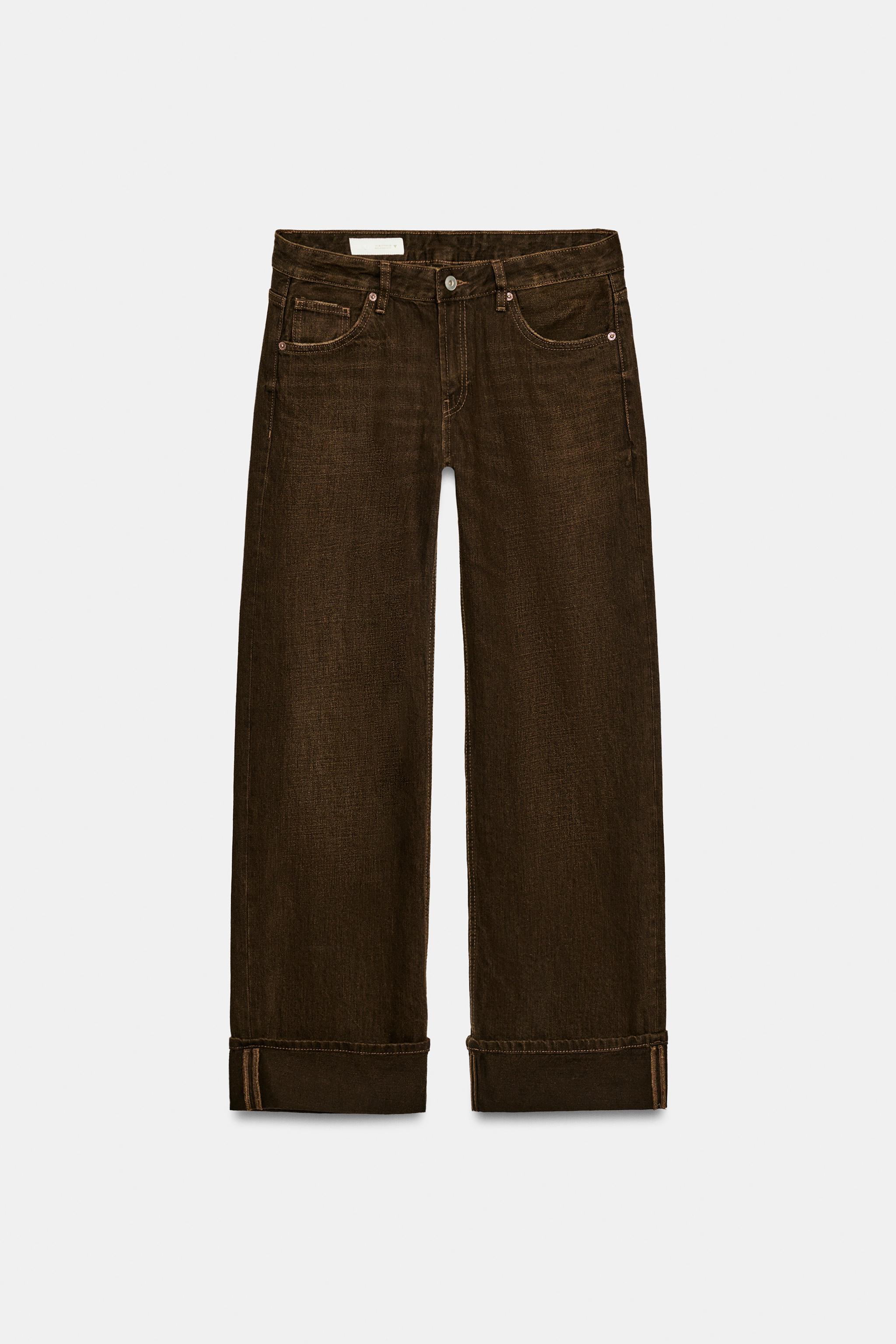 Trf Folded Low-Rise Jeans - Brown - 25 (us 0)